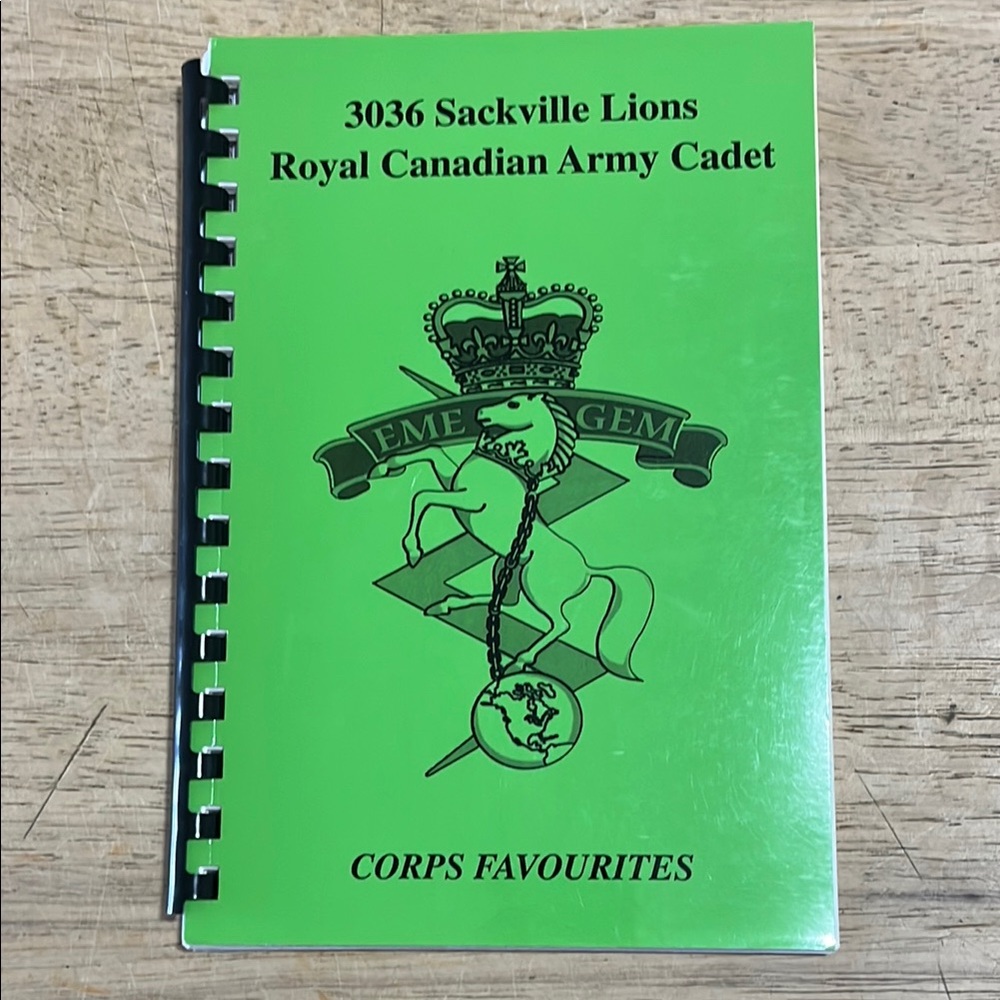 3036 Sackville Lions Royal Canadian Army Cadet Spiral Bound Community Cookbook